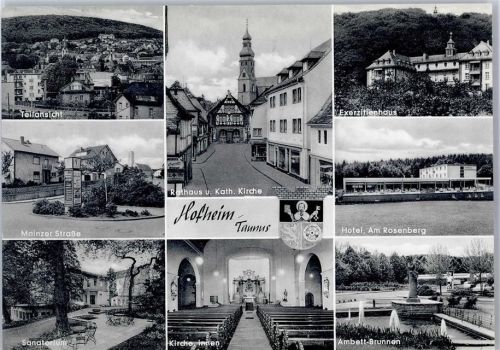 Hofheim Rathaus Kirche Sanatorium Ambett Brunnen Hotel am Rosenberg