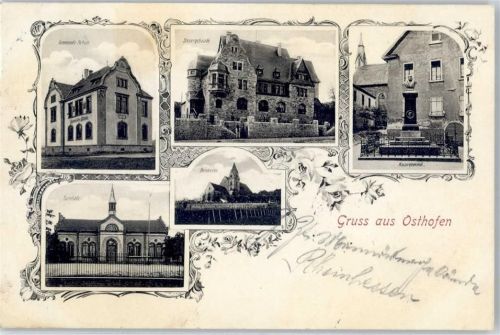 Osthofen 1903 Kirche Kaiserdenkmal