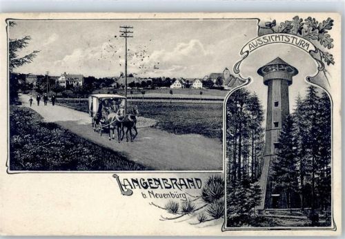 Langenbrand 1906 Aussichtsturm Postkutsche