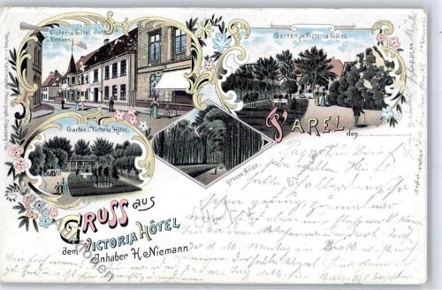 26316 W2930 Varel , Jadebusen 1897 Lithographie Hotel Victoria