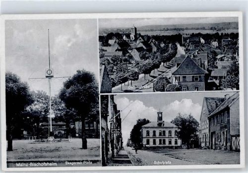 Bischofsheim 1940 Skagerrak Platz Dammstrasse Schulplatz