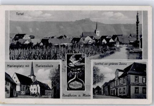 Nordheim Marienplatz Mariensäule Gasthaus zur goldenen Sonne
