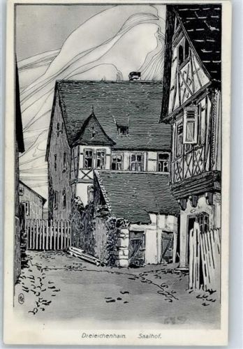 63303 W6072 Dreieichenhain Künstlerkarte Saalhof