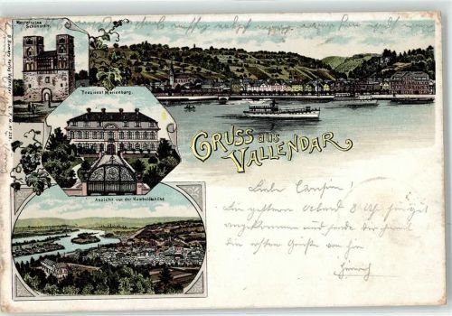 Vallendar 1899 Klosterruine Pensionat Marienburg