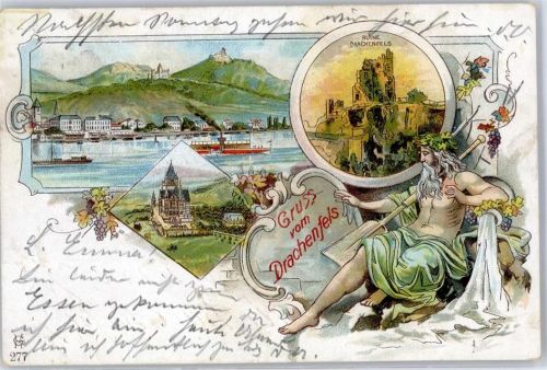 Drachenfels 1903 Gruß vom Drachenfels