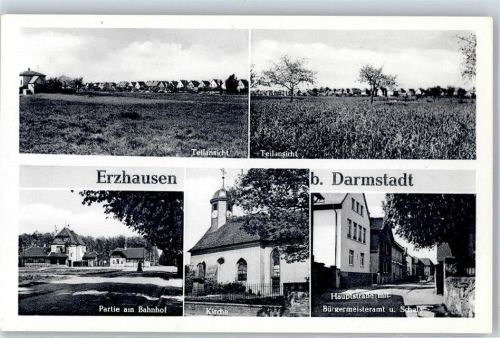 Erzhausen Am Bahnhof Hauptstrasse mit Bürgermeisteramt