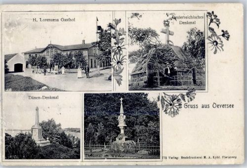Oeversee 1909 Gasthaus Lornez Denkmal