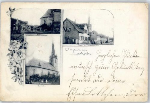 Leeheim 1903 Kirche Postamt Rathaus