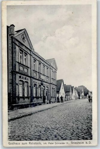 Griesheim 1918 Gasthaus zum Rebstock Feldpost WK I