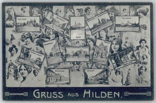 Hilden Markt Kirche Mittelstraße Rathaus Postamt