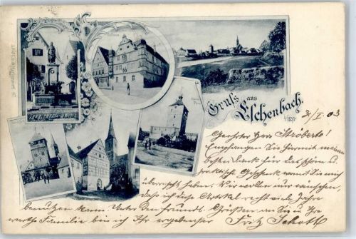Eschenbach 1903 Denkmal Kirche Rathaus