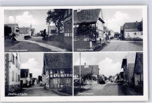 77963 W7635 Nonnenweier , Oberrhein - Löwenstraße Rheinstraße Oberaustraße