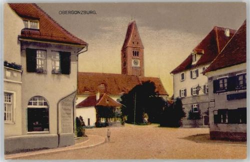 87634 W8953 Obergünzburg Lithographie Kirche