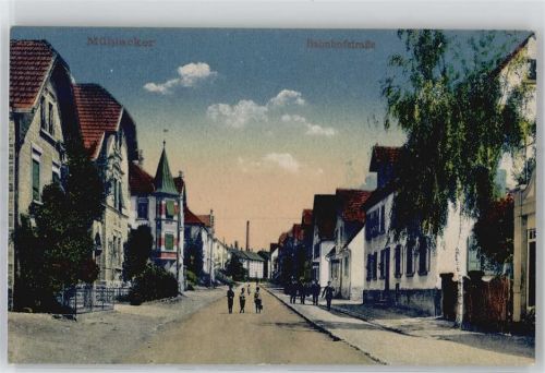 75417 W7130 Mühlacker Lithographie Bahnhofstrasse
