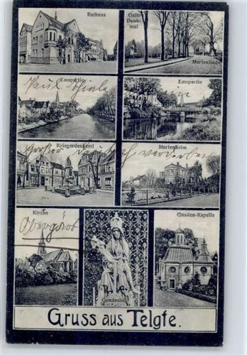 48291 W4404 Telgte - Rathaus Marienheim Kriegerdenkmal