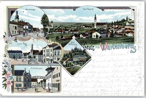 85447 W8059 Wartenberg , Oberbay Künstlerkarte Obere Straße Markt Untere Straße