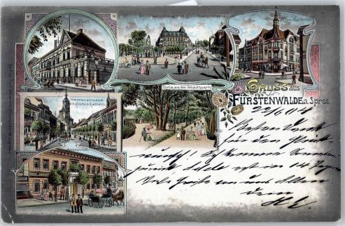 Fürstenwalde 1904 Postamt Denkmalsplatz Herrenstrasse Amtsgericht