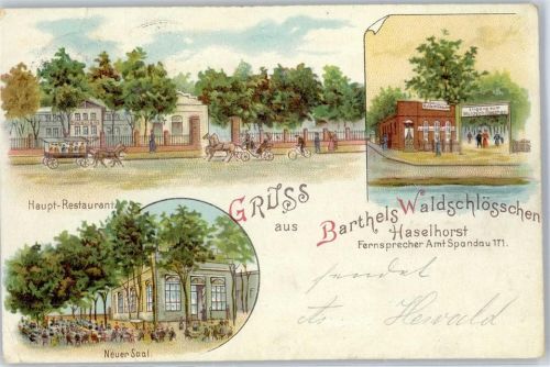 Haselhorst 1898 Gasthaus Barthels Waldschlösschen