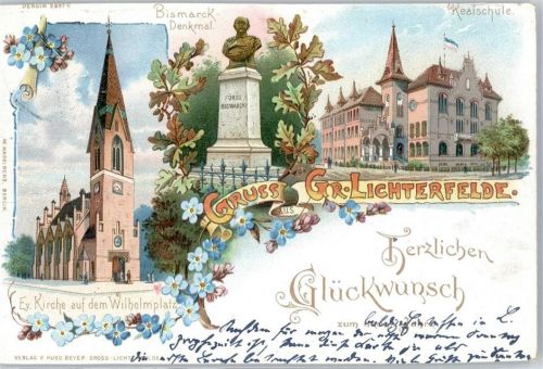 Lichterfelde Kirche Wilhelmplatz Bismarck Denkmal Schule