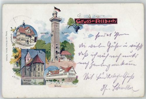 Fellbach Kernen Turm Schule Kirche Rathaus