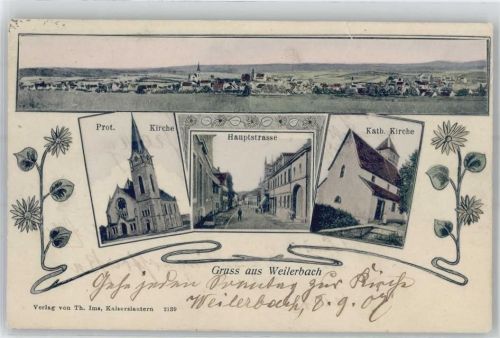Weilerbach Prot. Kirche Hauptstraße Kath. Kirche