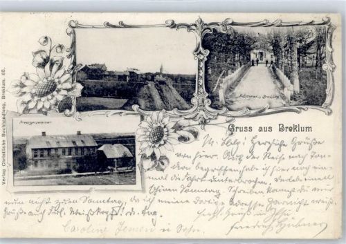 25821 W2257 Breklum - Bahnpost Stempel Hamburg Hoyerschleuse Zug 1011 Pastorat