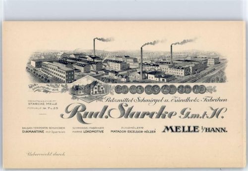 Melle Putzmittel Schmirgel Zündholz Fabrik Rud. Starcke
