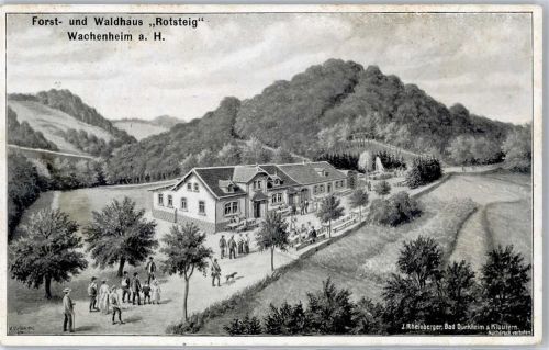 Wachenheim 1911 sign. V. DirionForsthaus Gasthaus Rotsteig