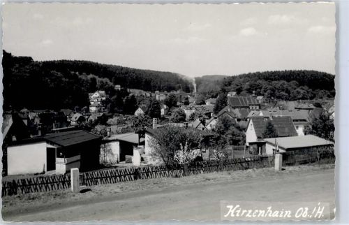 63697 W6476 Hirzenhain , Wetteraukr Foto AK Blick auf Ort
