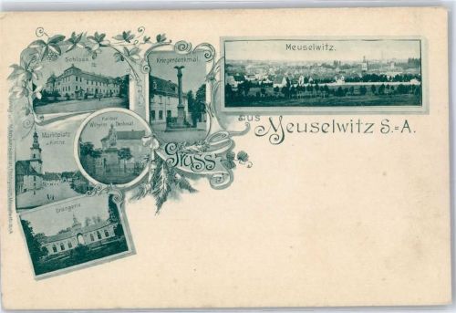 Meuselwitz 1913 Kriegerdenkmal Schloss Kaiser-Wilhelm-Denkmal Marktplatz Kirche Orangerie