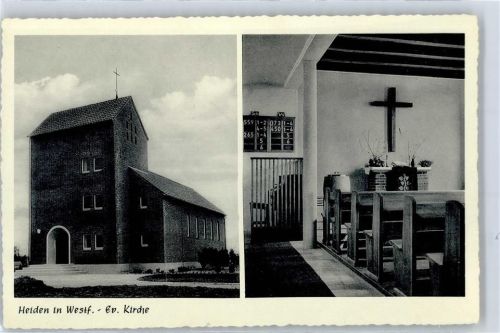 46359 W4284 Heiden , Kr Borken, Westf - Kirche Innen