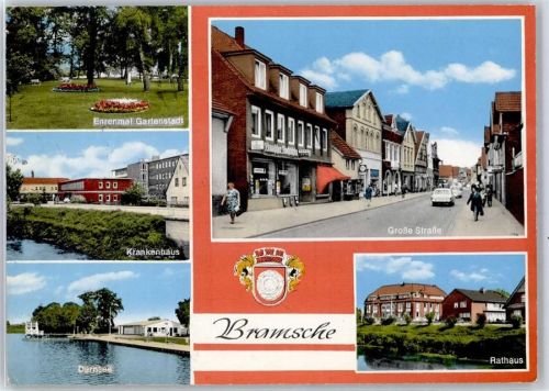 49565 W4550 Bramsche , Hase - Kriegerdenkmal Krankenhaus Darnsee Grosse Straße Rathaus