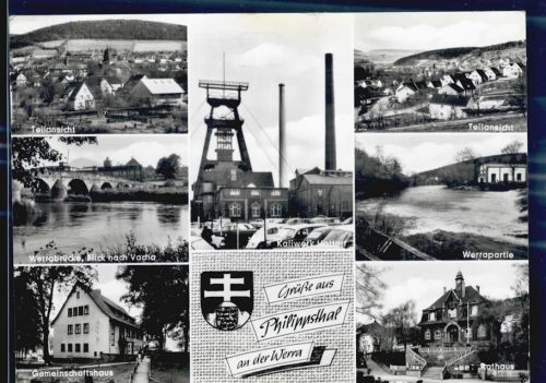 Philippsthal Werrabrücke Gemeinschaftshaus Rathaus Kaliwerk Hatterl