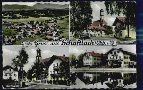Schaftlach Kirche Dorfmitte Dorfteich