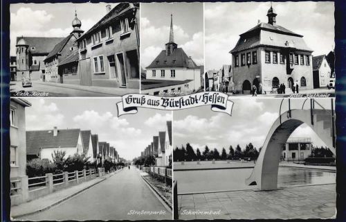 68642 W6842 Bürstadt - Kirche Altes Rathaus Schwimmbad
