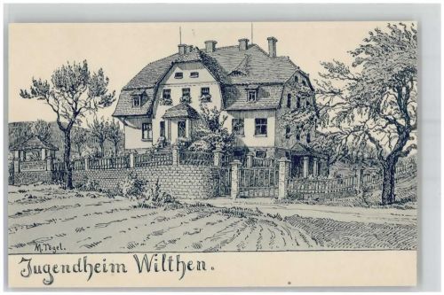 02681 O8609 Wilthen Künstlerkarte Jugendheim sign. M. Tögel