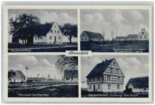 Allmendfeld WK II Neubauernhof Gasthaus Dorfkrug Reichsarbeitsdienstlager
