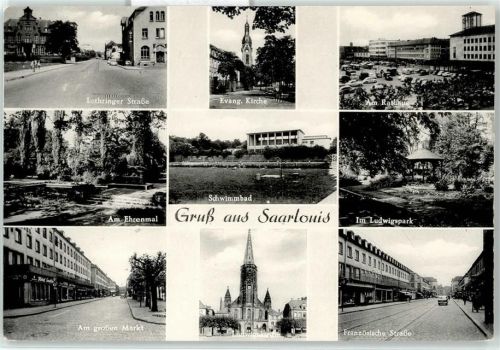 Saarlouis Ev. Kirche Rathaus Schwimmbad Ludwigskirche