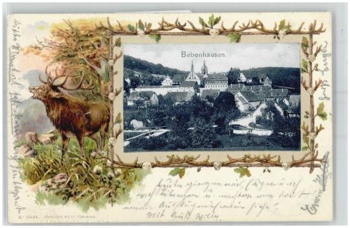 72070 W7400 Bebenhausen , Württ 1903 Passepartout Blick auf Bebenhausen Hirsch