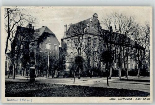 Lissa 1943 Kant-Schule Bahnpost Posen-Breslau ZUG 0700 Feldpost WK II
