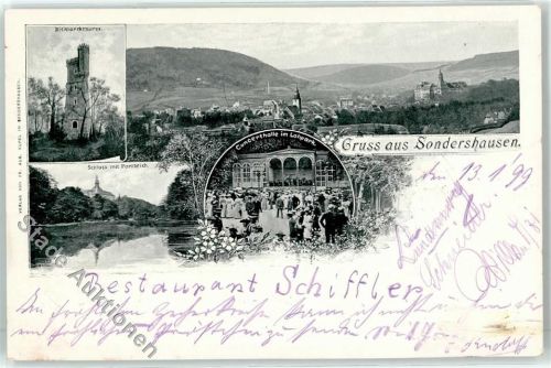 Sondershausen 1899 Bismarckturm Konzerthalle Lohpark