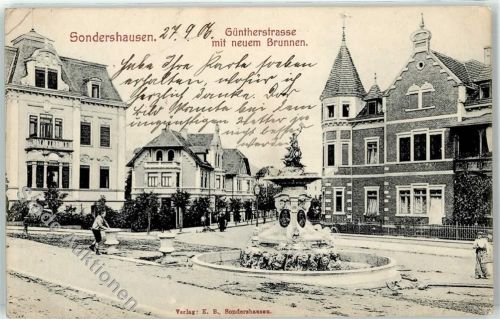 Sondershausen Güntherstraße mit neuem Brunnen