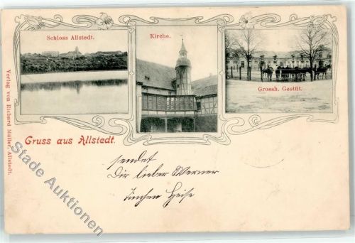 Allstedt 1903 Kirche Grossh. Gestüt