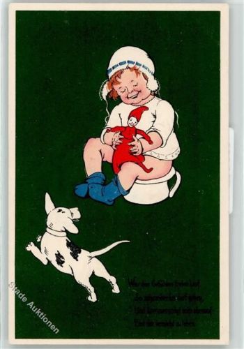 Kind Nachttopf Hund Puppe