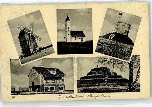 39291 O3271 Altengrabow - Mühle Kirche Gasthaus Wasserturm