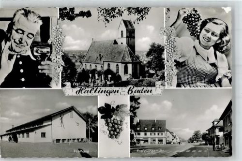 79576 W7858 Haltingen - Kirche Festhalle Freiburger Strasse Winzer