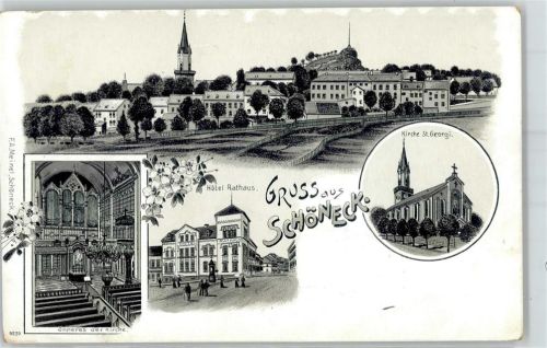 Schöneck Hotel Rathaus Kirche St. Georgi