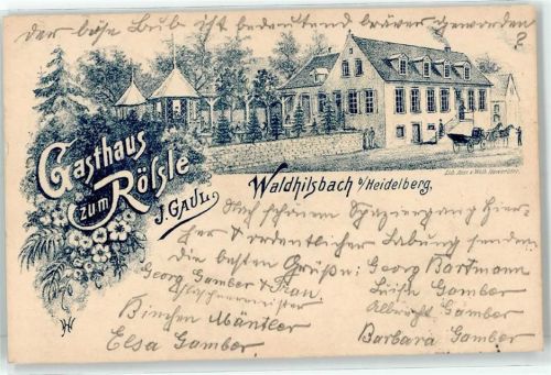 Waldhilsbach 1898 Gasthaus zum Rölsle