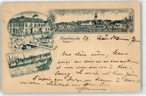Neuenburg 1897 Hotel Witz Schmidt