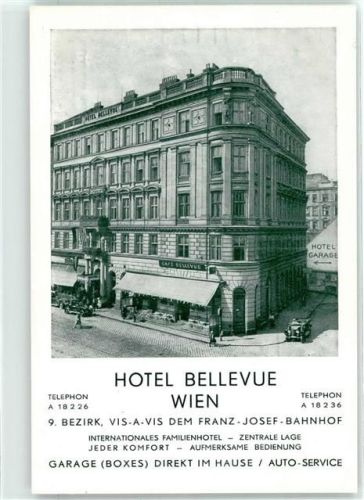 1090 Wien 9. Bezirk, Alsergrund - Hotel Bellevue gegenüber Franz-Josef-Bahnhof